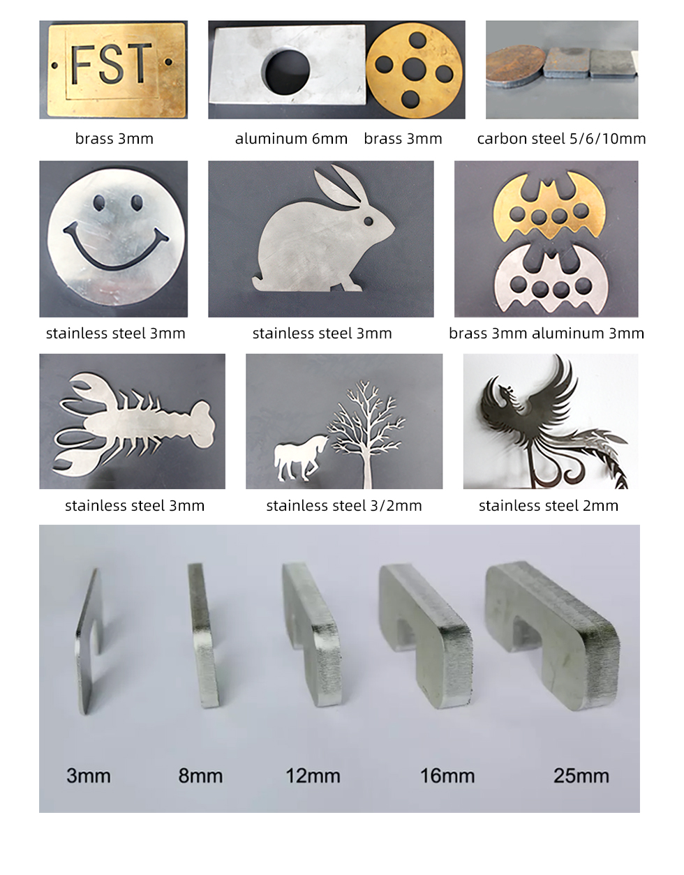 Máquina de corte por láser de fibra CNC de acero inoxidable de metal de aluminio y hierro de carbono