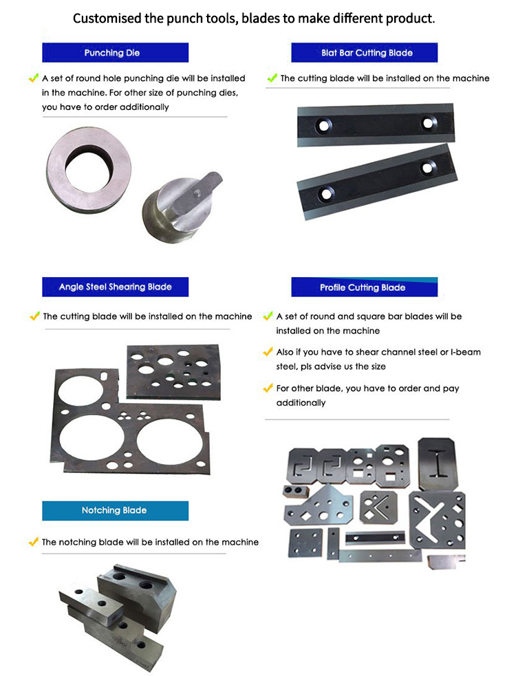 Hydraulic Ironworker 25 Ton Hand Tools Hydraulic Combined Punching And Cutting Machine Herrero hidráulico punzonadora y cortadora combinadas hidráulicas de herramientas manuales de 25 toneladas