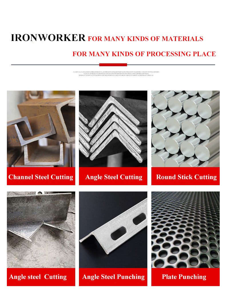 Hydraulic Ironworker 25 Ton Hand Tools Hydraulic Combined Punching And Cutting Machine Herrero hidráulico punzonadora y cortadora combinadas hidráulicas de herramientas manuales de 25 toneladas