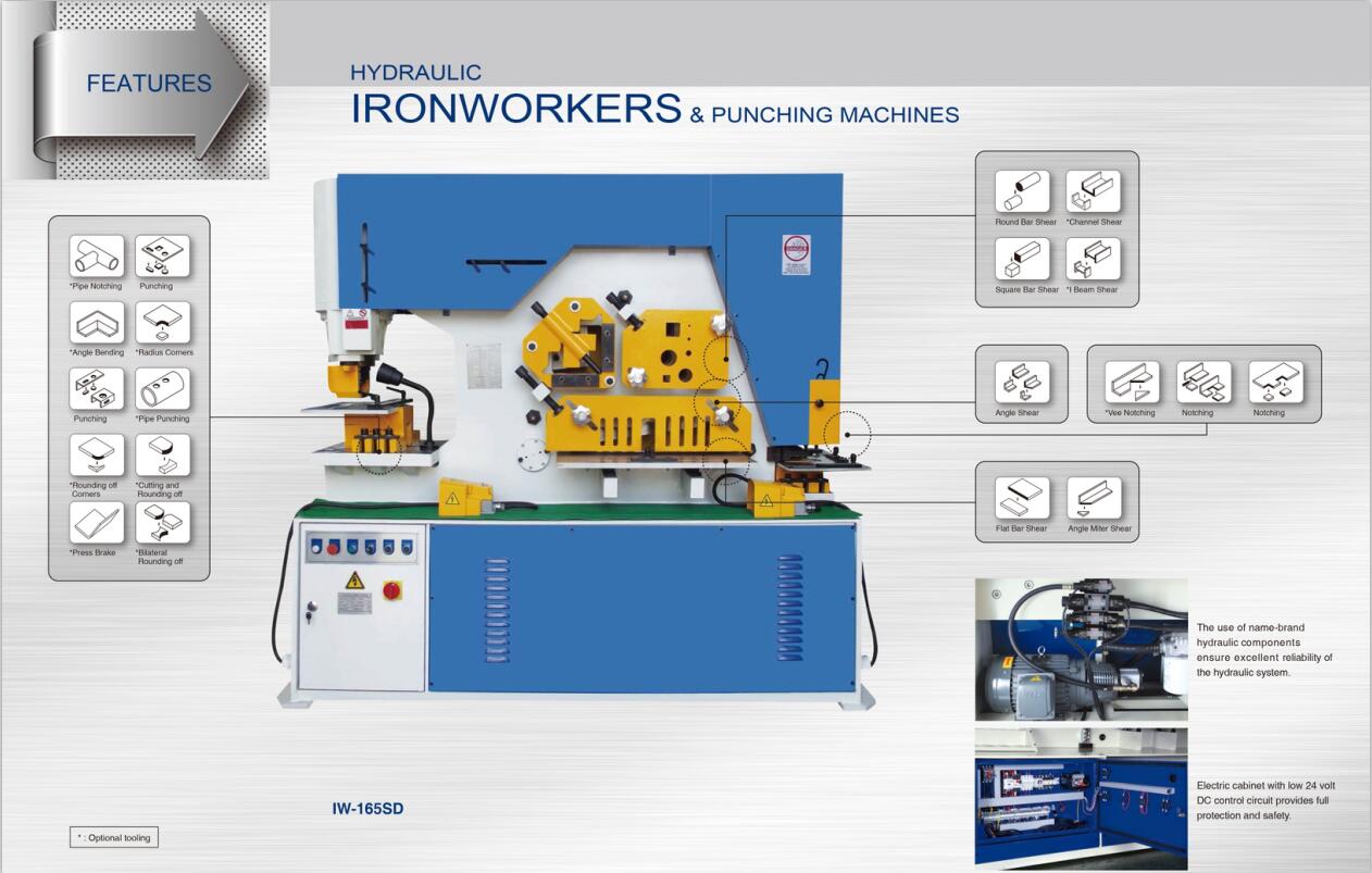 Metal Hydraulic IronWorker Machine Punching And Shearing Machine Punzonadora y cizalla hidráulica de metal IronWorker Machine