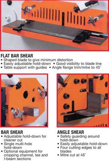 Q35y Series Multifunctional Hydraulic Iron Worker Combined Shearing And Punching Machine Cizalla y punzonadora combinadas de trabajador de hierro hidráulico multifuncional de la serie Q35y